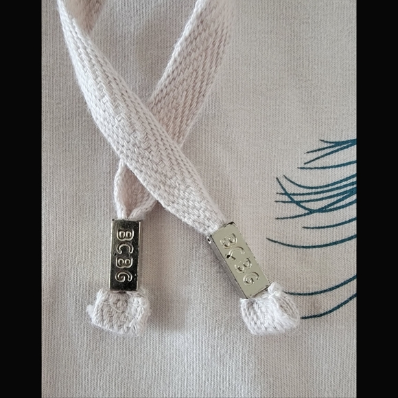 BNWT Y2K Women's Med BCBGMaxAzria Canvas Colored Bedazzled Blue Peacock Hoodie - Picture 5 of 12